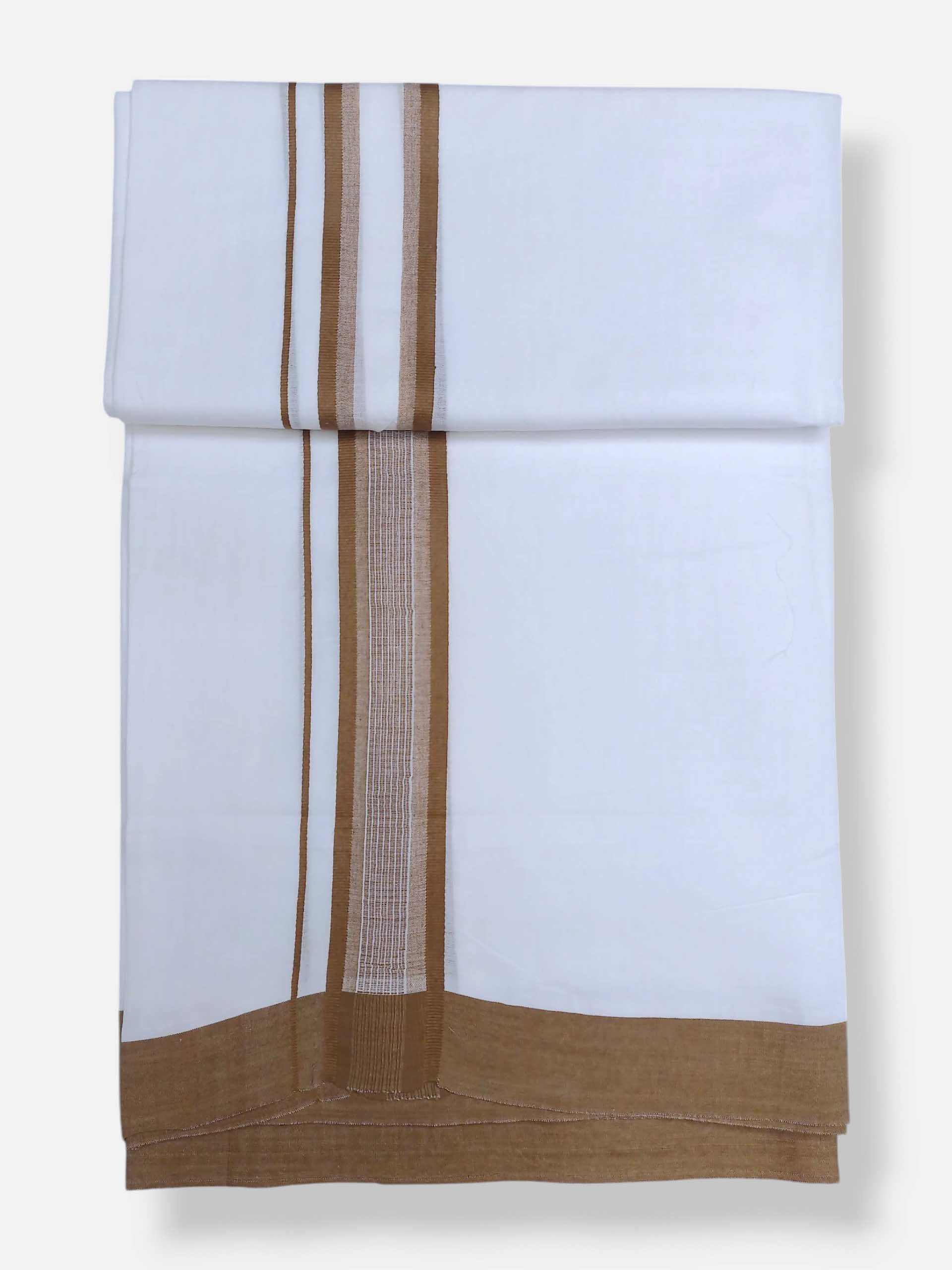 Pure White Cotton Men's Double Dhoti