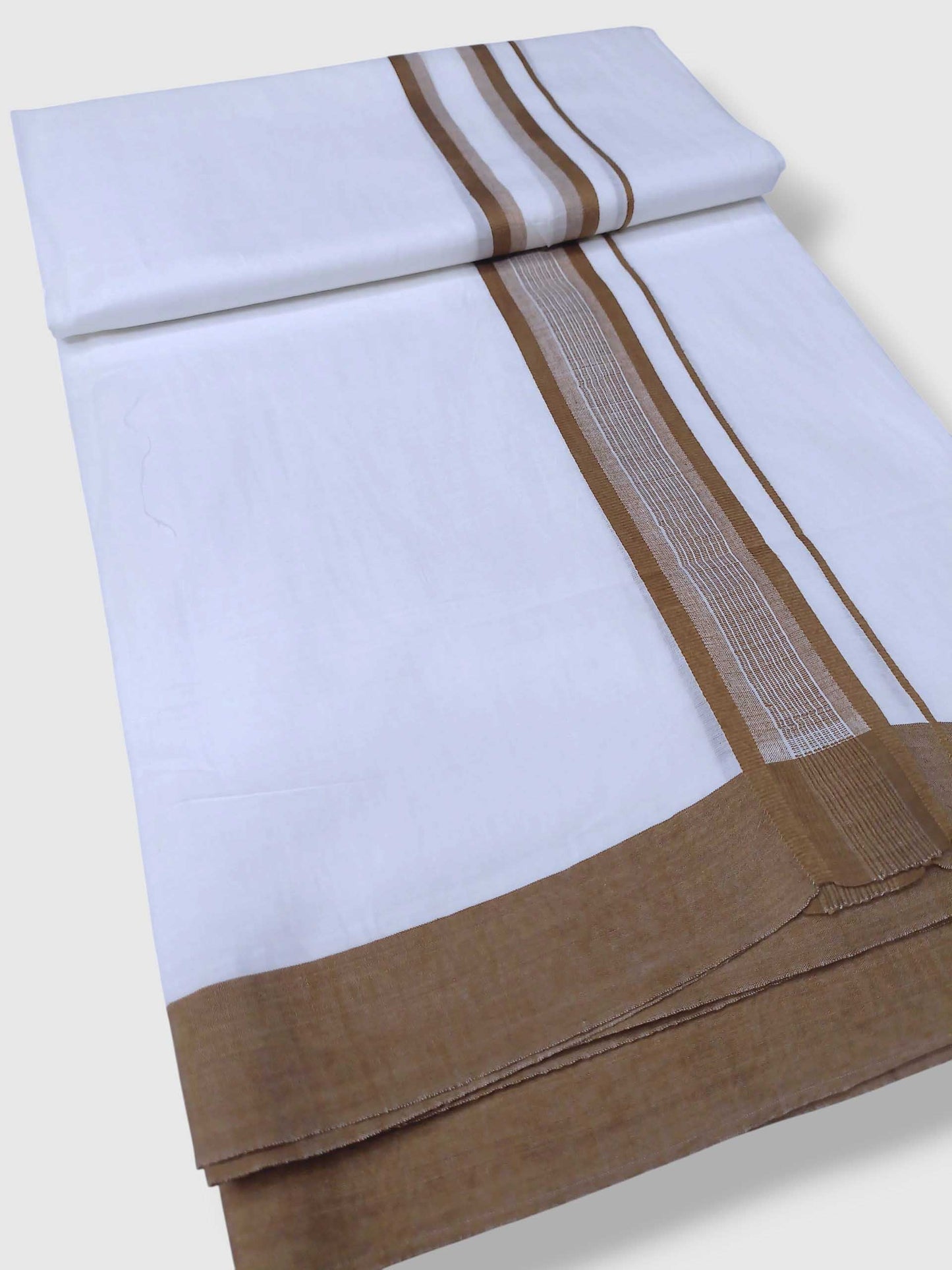 Pure White Cotton Men's Double Dhoti
