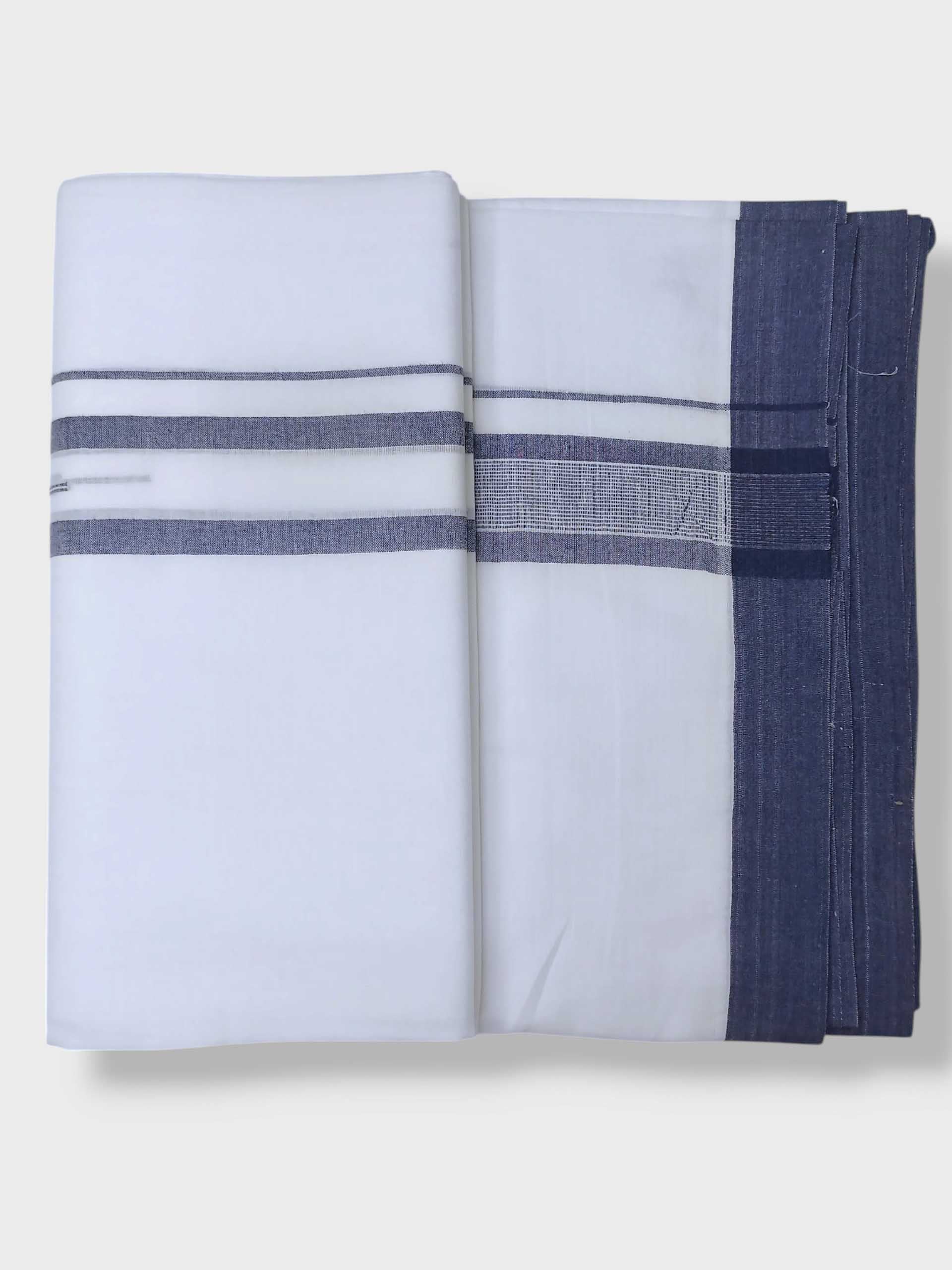 Pure White Cotton Men's Double Dhoti