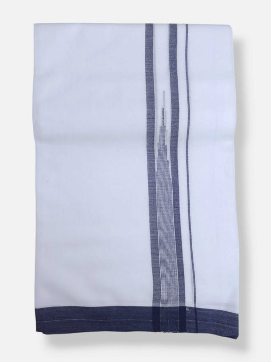 Pure White Cotton Men's Double Dhoti