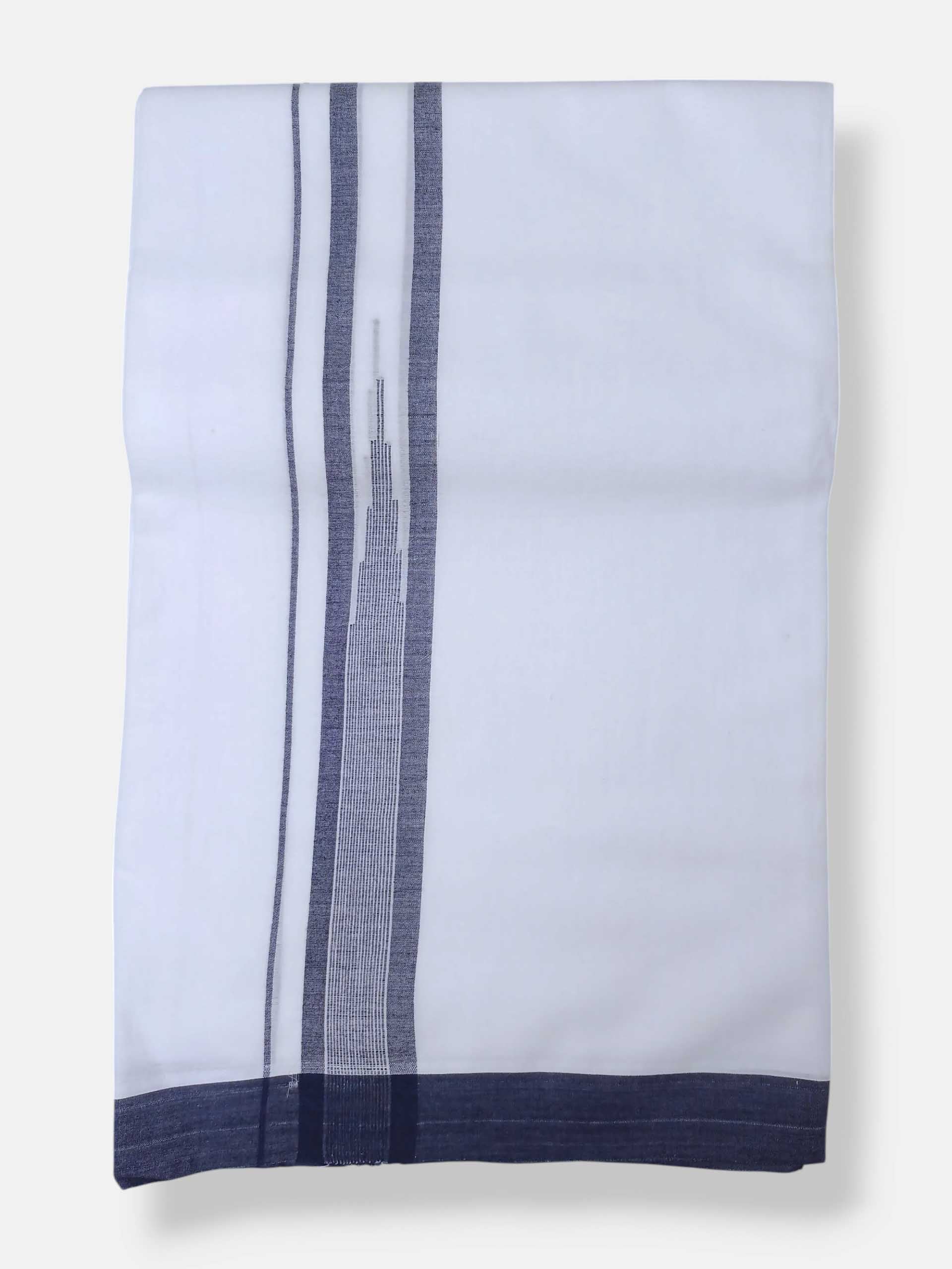 Pure White Cotton Men's Double Dhoti