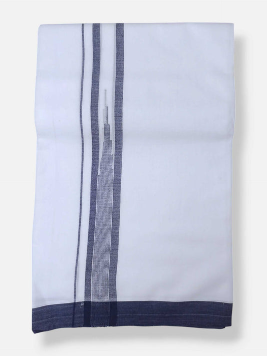 Pure White Cotton Men's Double Dhoti