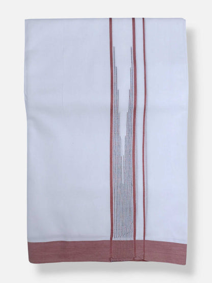 Pure White Cotton Men's Double Dhoti