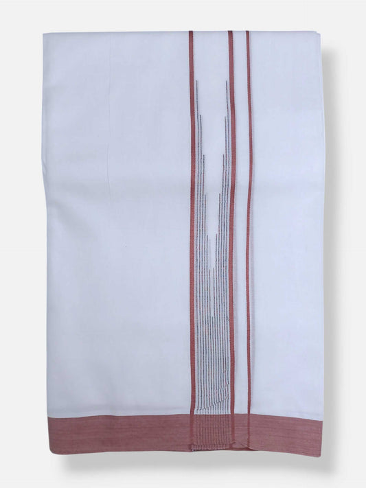 Pure White Cotton Men's Double Dhoti