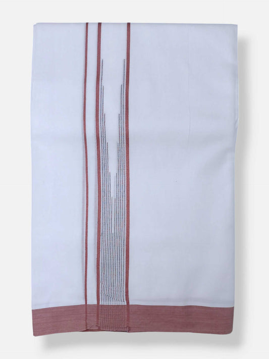 Pure White Cotton Men's Double Dhoti