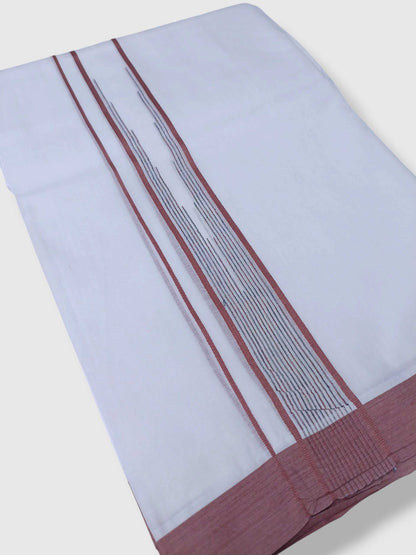 Pure White Cotton Men's Double Dhoti