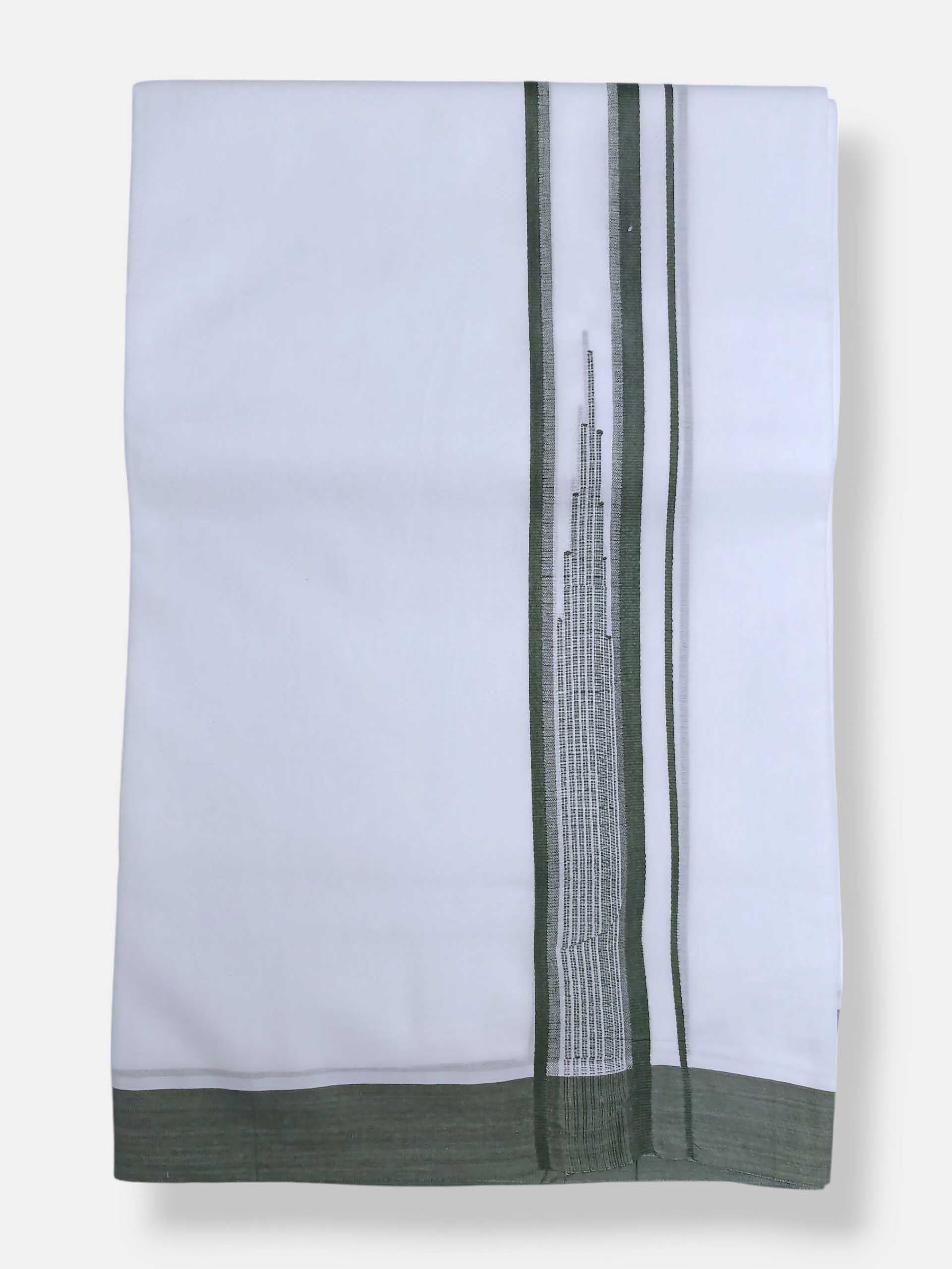 Pure White Cotton Men's Double Dhoti
