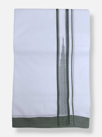Pure White Cotton Men's Double Dhoti