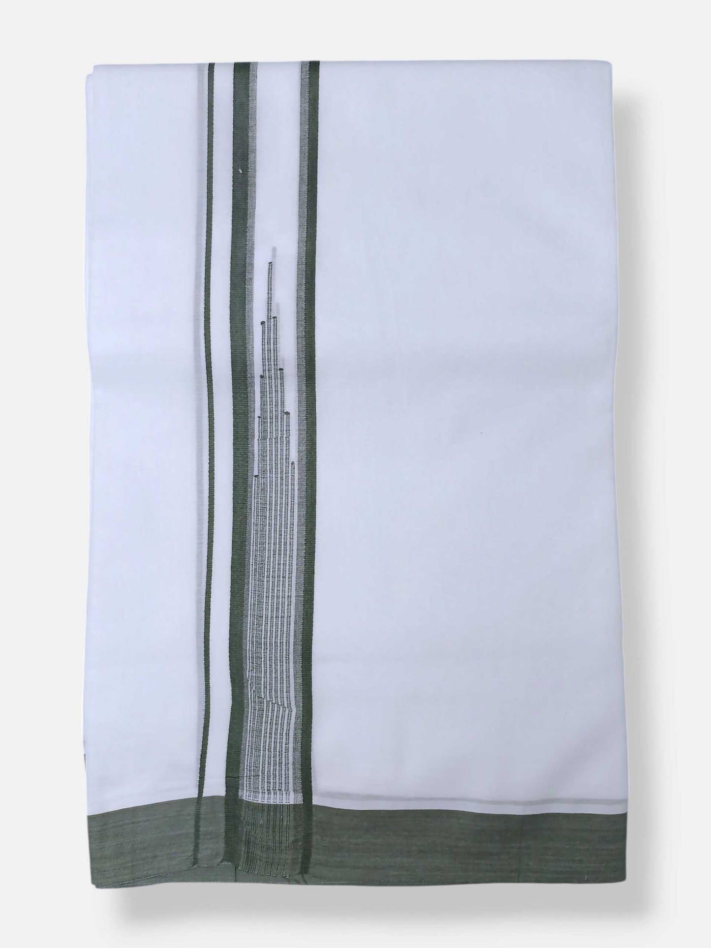 Pure White Cotton Men's Double Dhoti