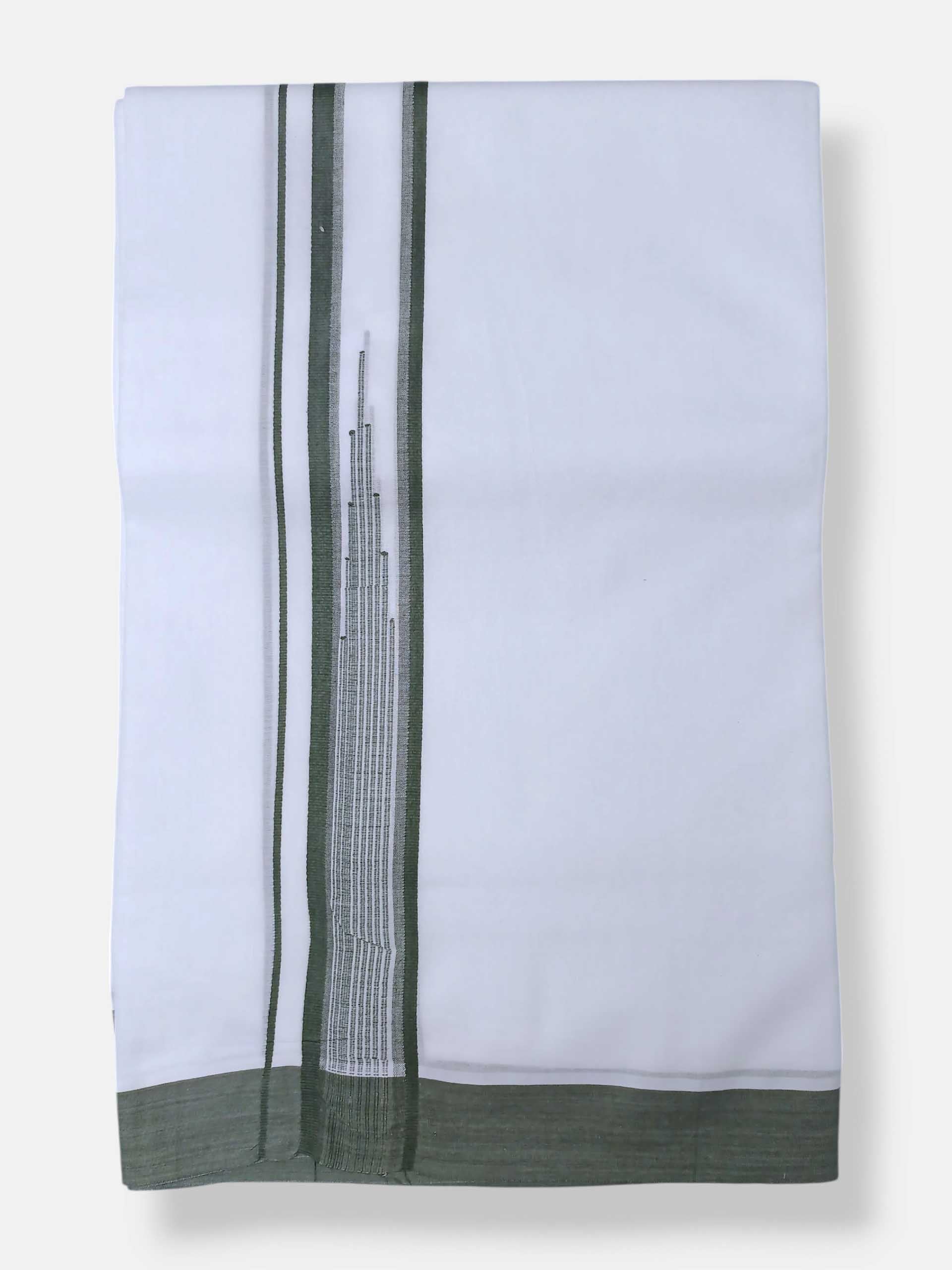 Pure White Cotton Men's Double Dhoti