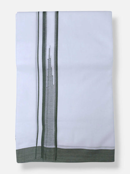 Pure White Cotton Men's Double Dhoti