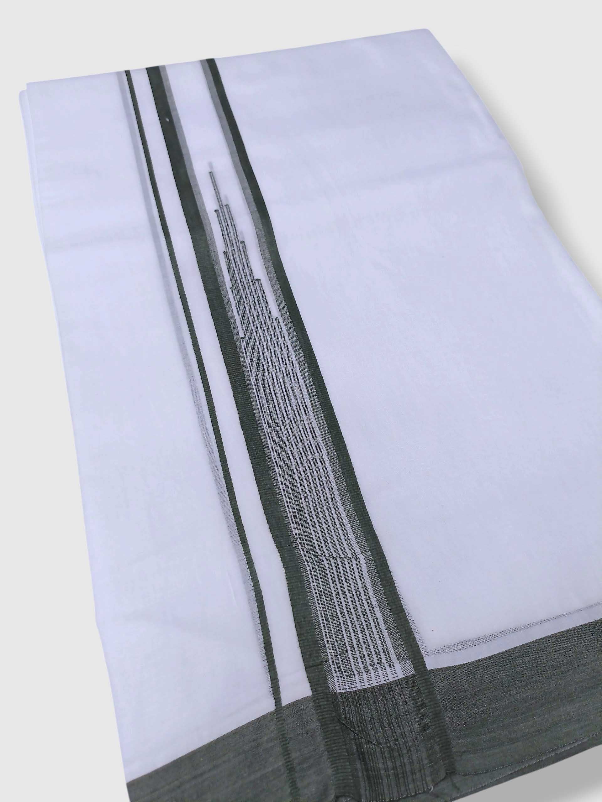 Pure White Cotton Men's Double Dhoti