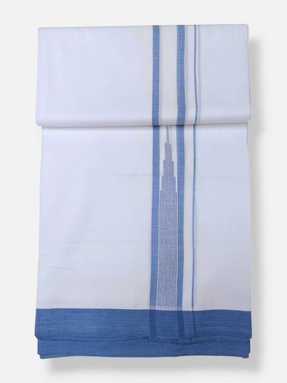 Pure White Cotton Men's Double Dhoti