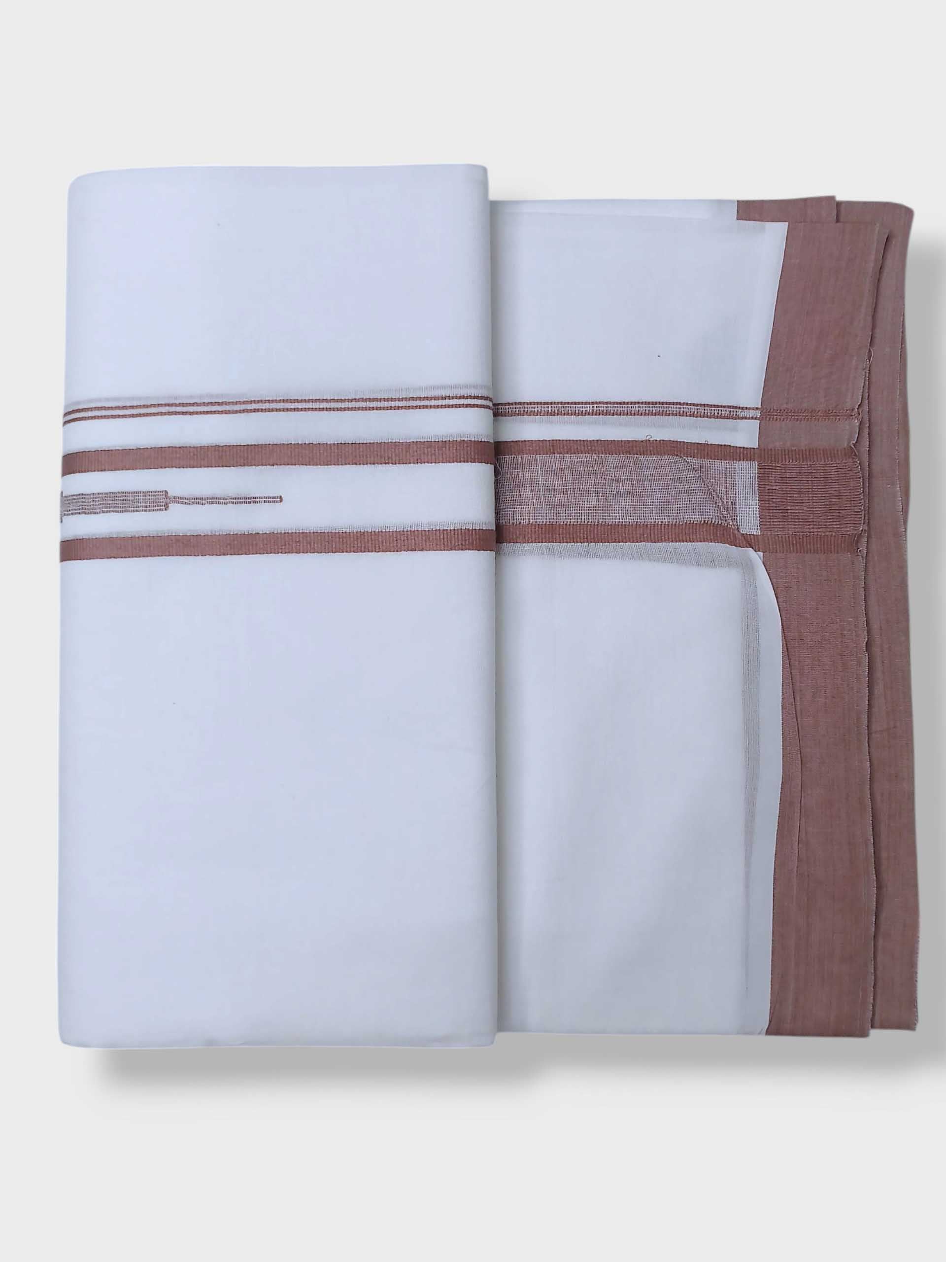 Pure White Cotton Men's Double Dhoti