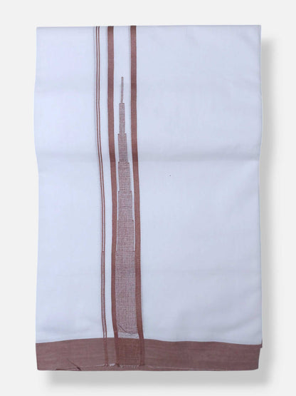 Pure White Cotton Men's Double Dhoti