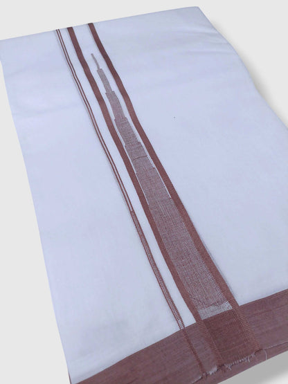 Pure White Cotton Men's Double Dhoti