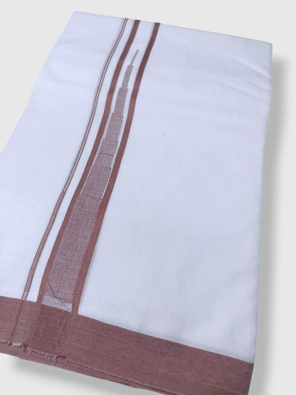 Pure White Cotton Men's Double Dhoti