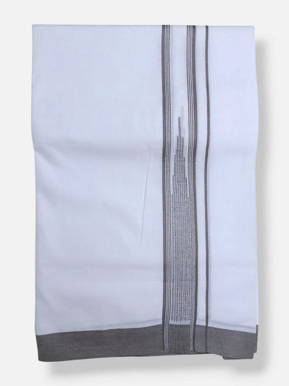 Pure White Cotton Men's Double Dhoti