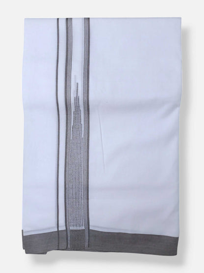 Pure White Cotton Men's Double Dhoti