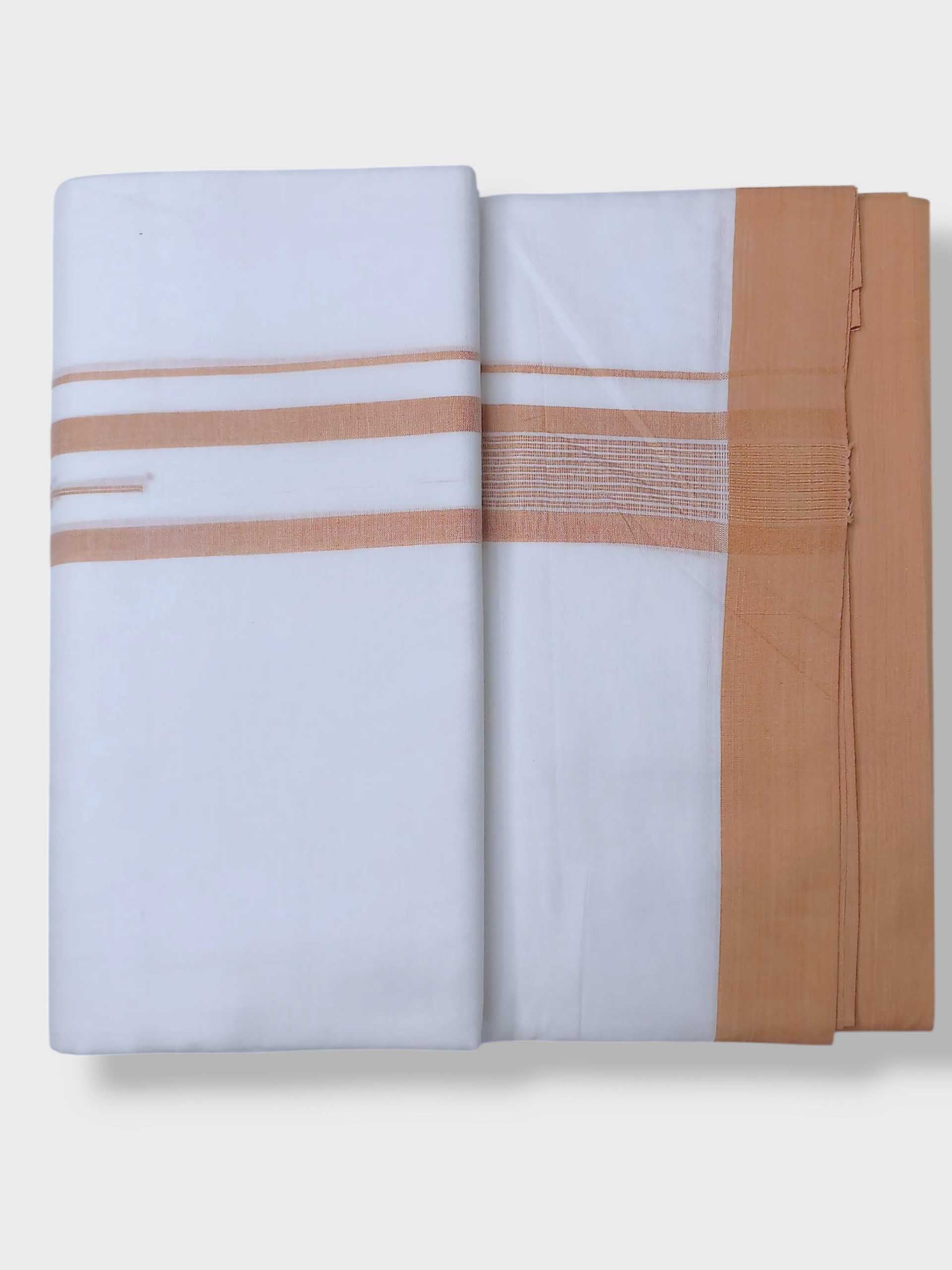 Pure White Cotton Men's Double Dhoti