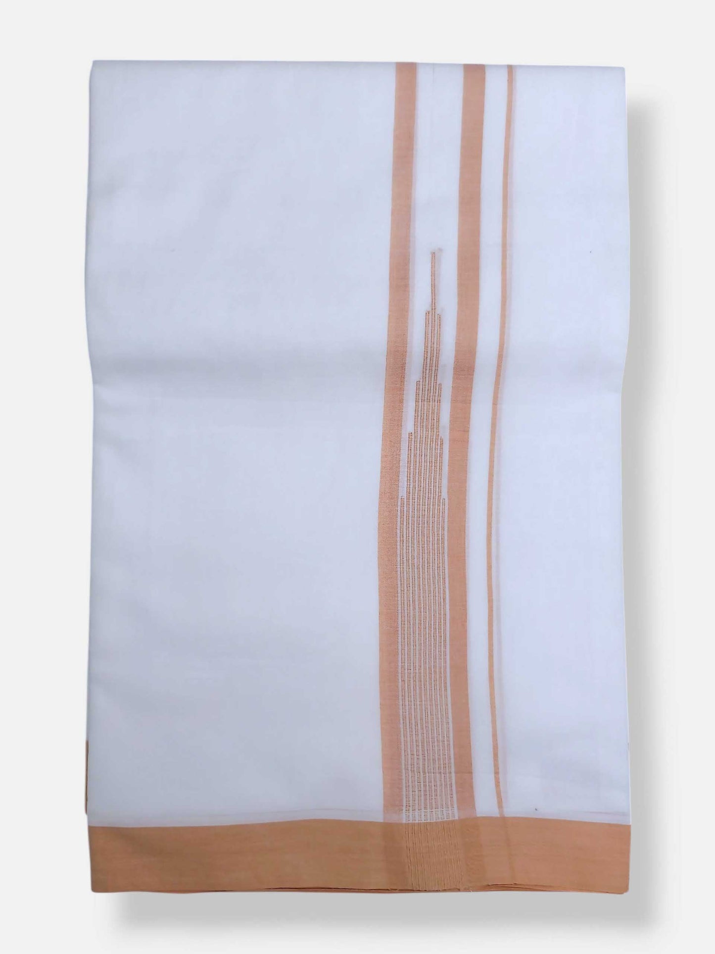 Pure White Cotton Men's Double Dhoti