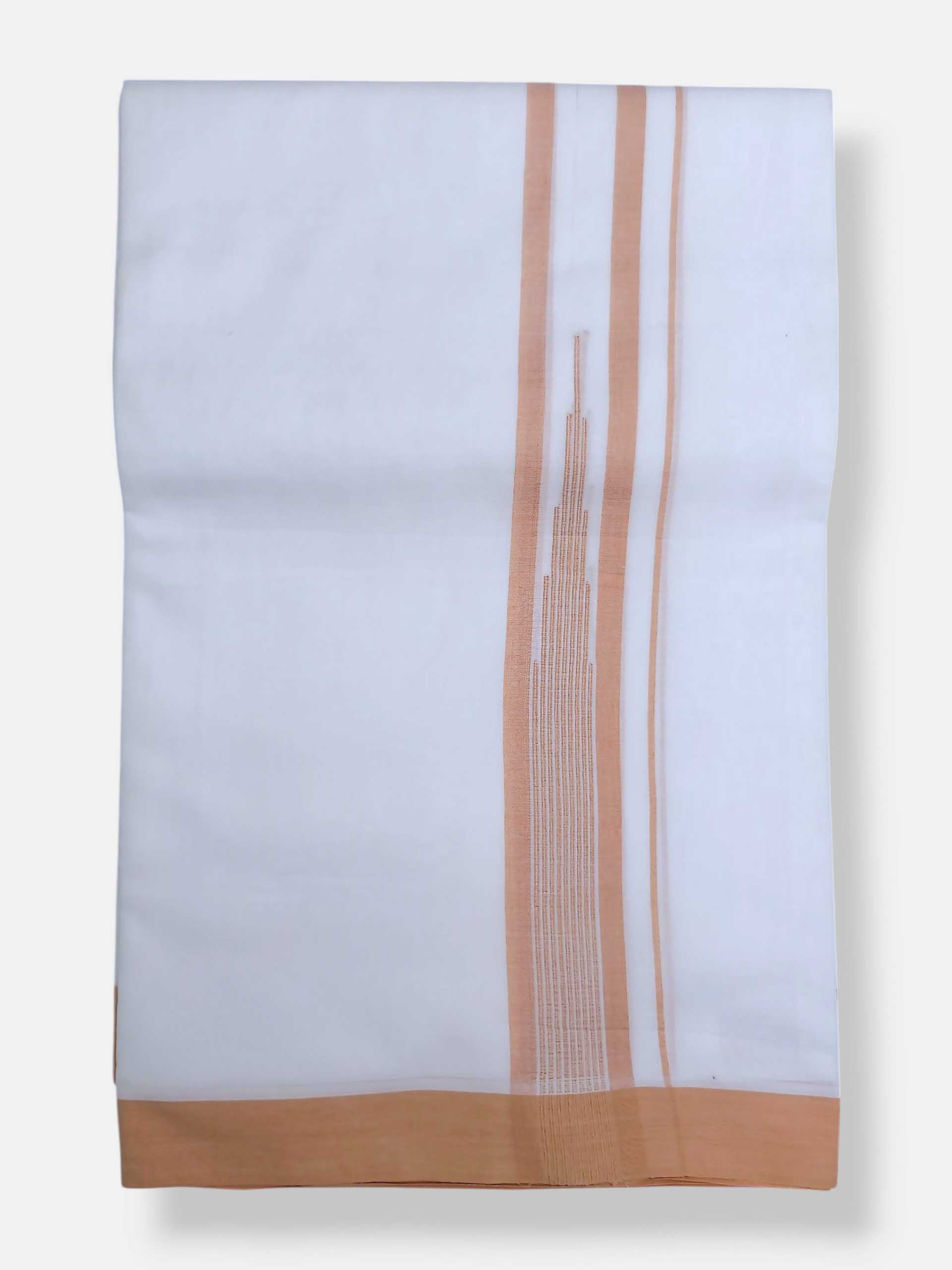 Pure White Cotton Men's Double Dhoti