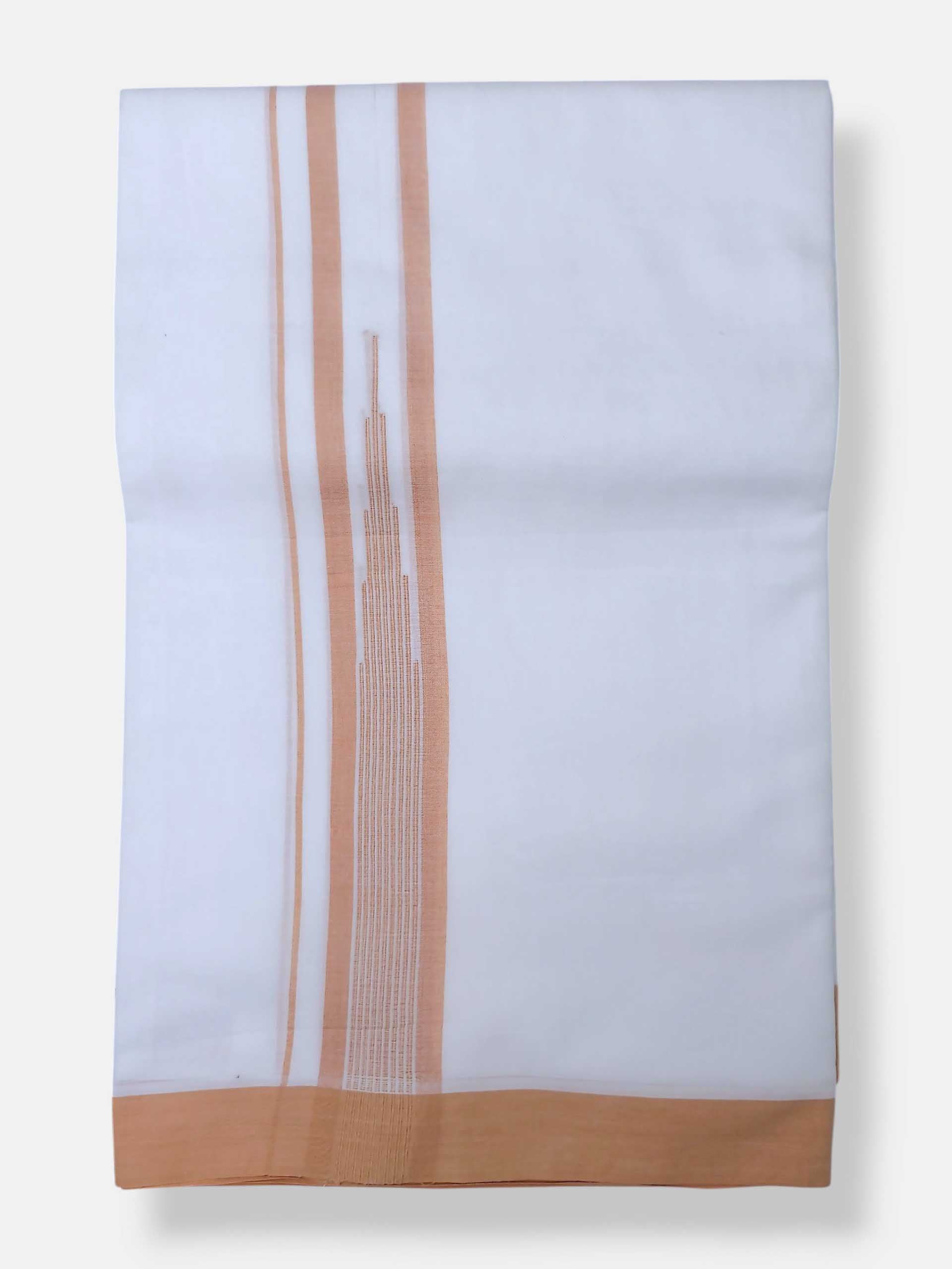 Pure White Cotton Men's Double Dhoti