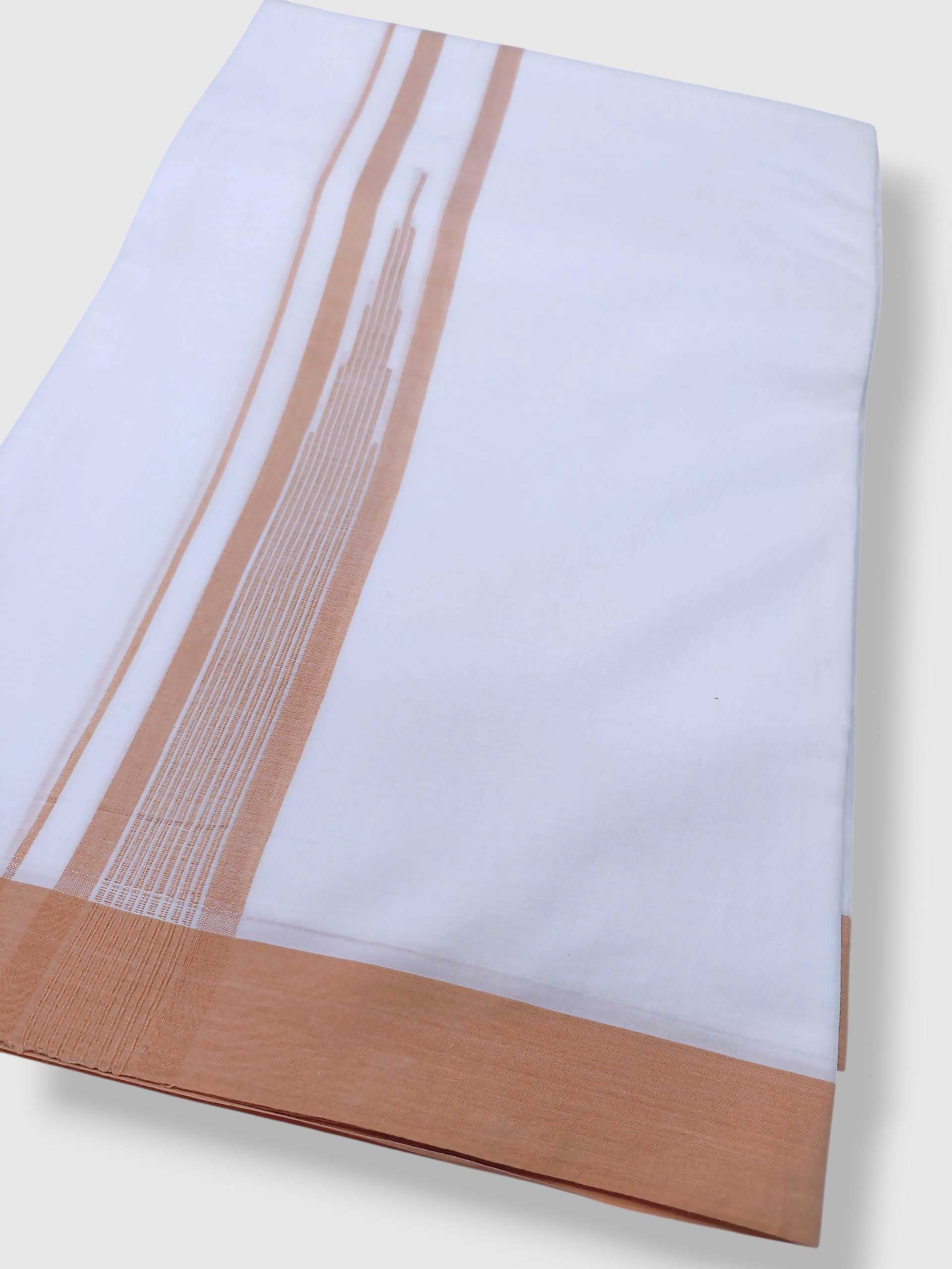 Pure White Cotton Men's Double Dhoti