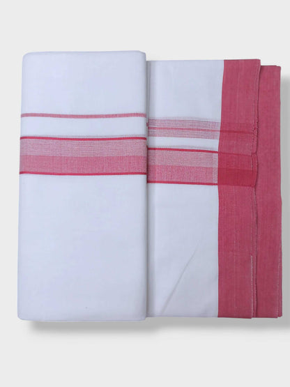 Pure White Cotton Men's Double Dhoti