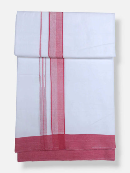 Pure White Cotton Men's Double Dhoti