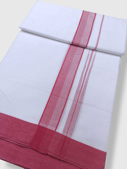 Pure White Cotton Men's Double Dhoti