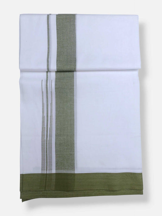 Pure White Cotton Men's Double Dhoti