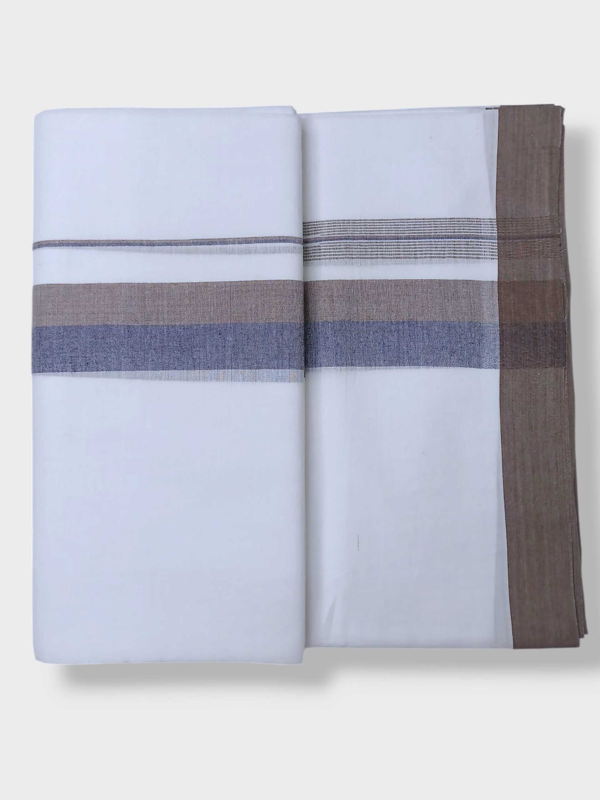 Pure White Cotton Men's Double Dhoti