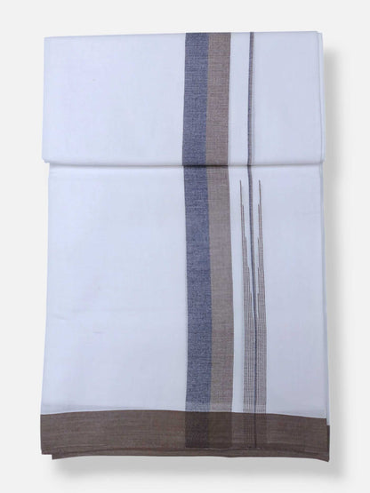 Pure White Cotton Men's Double Dhoti