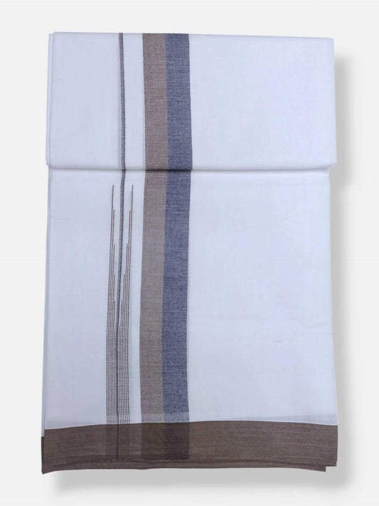 Pure White Cotton Men's Double Dhoti