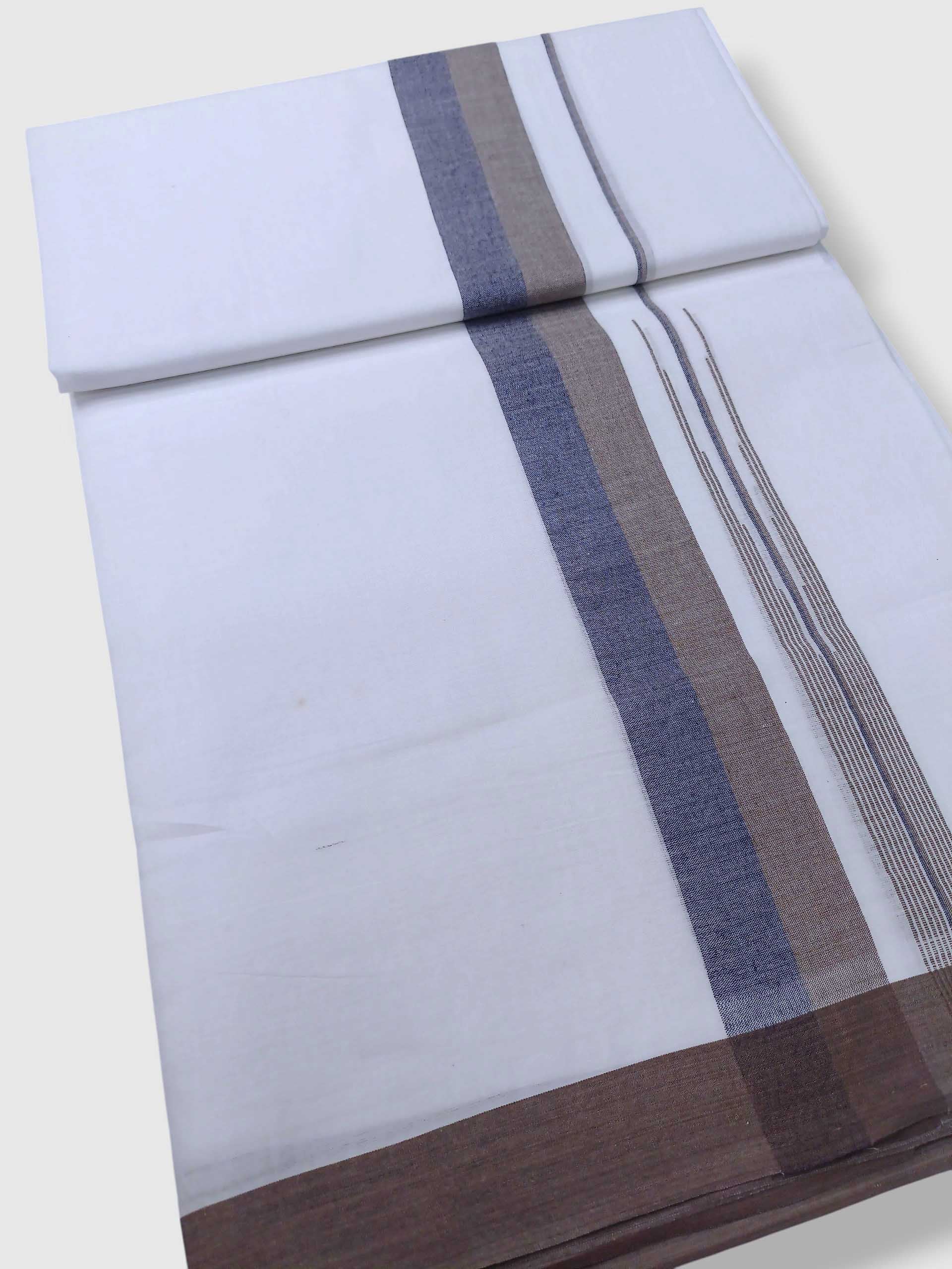Pure White Cotton Men's Double Dhoti
