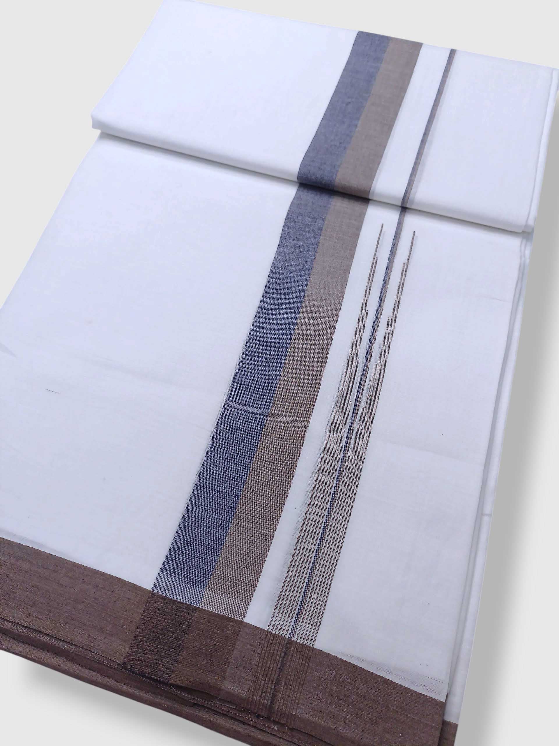 Pure White Cotton Men's Double Dhoti