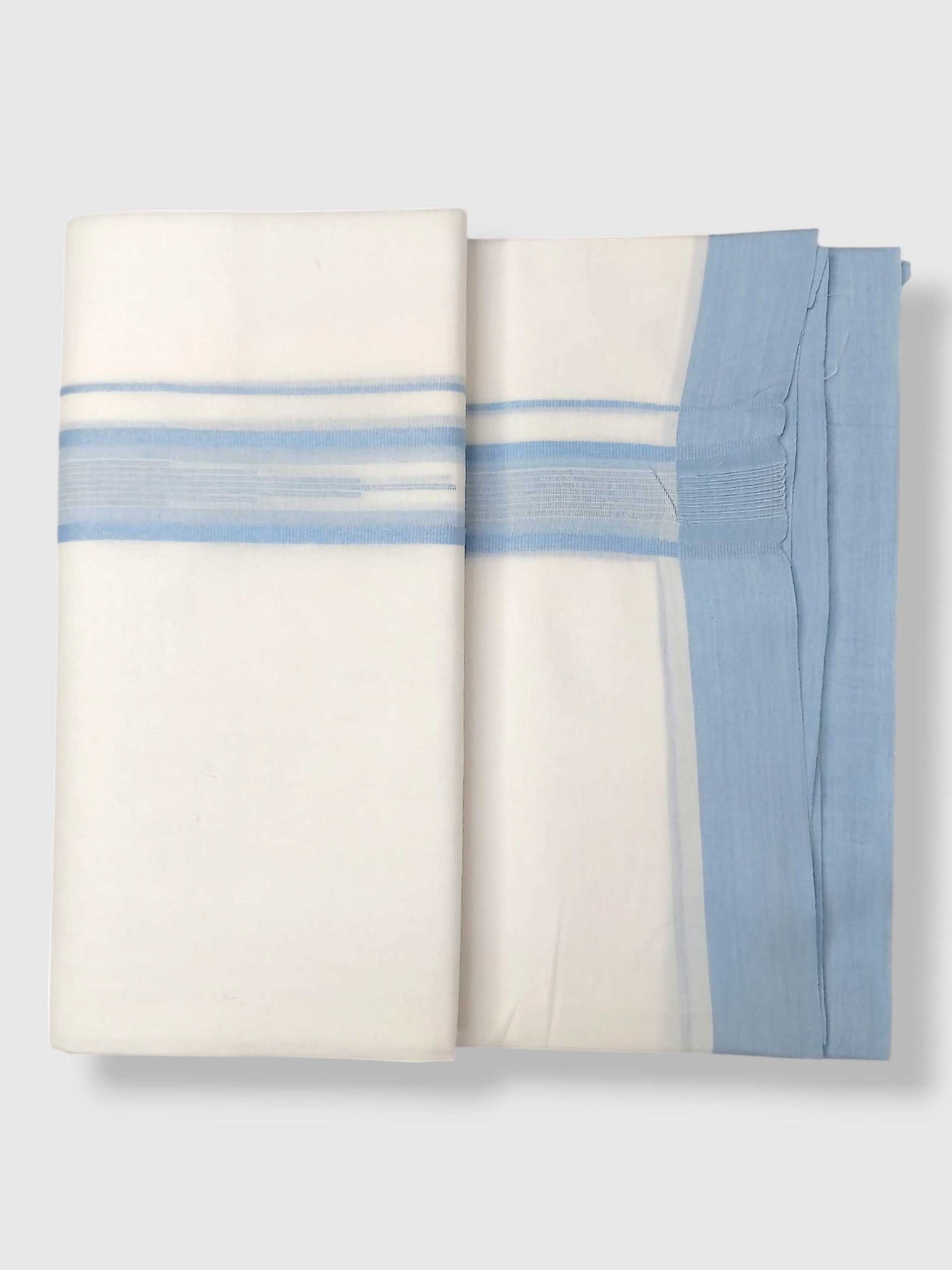 Pure White Cotton Men's Double Dhoti