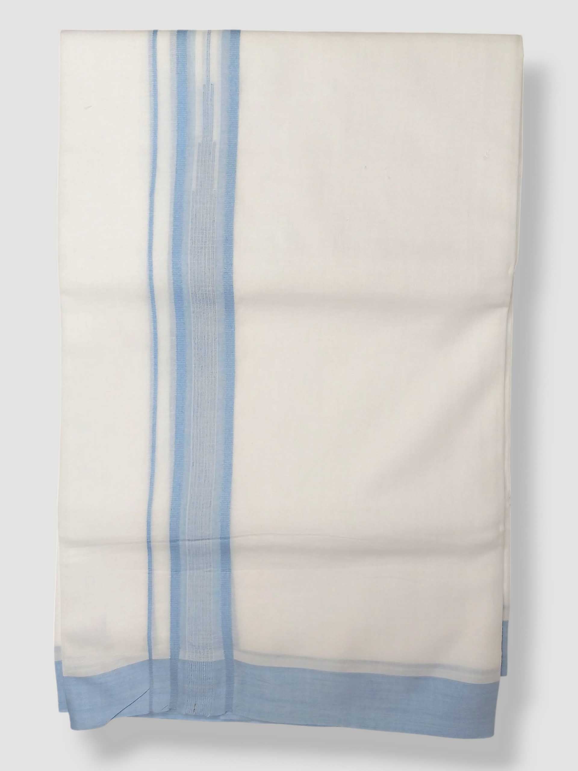 Pure White Cotton Men's Double Dhoti
