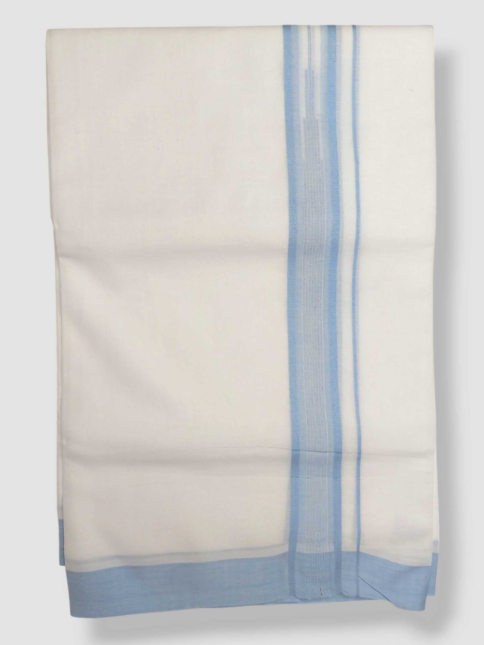 Pure White Cotton Men's Double Dhoti