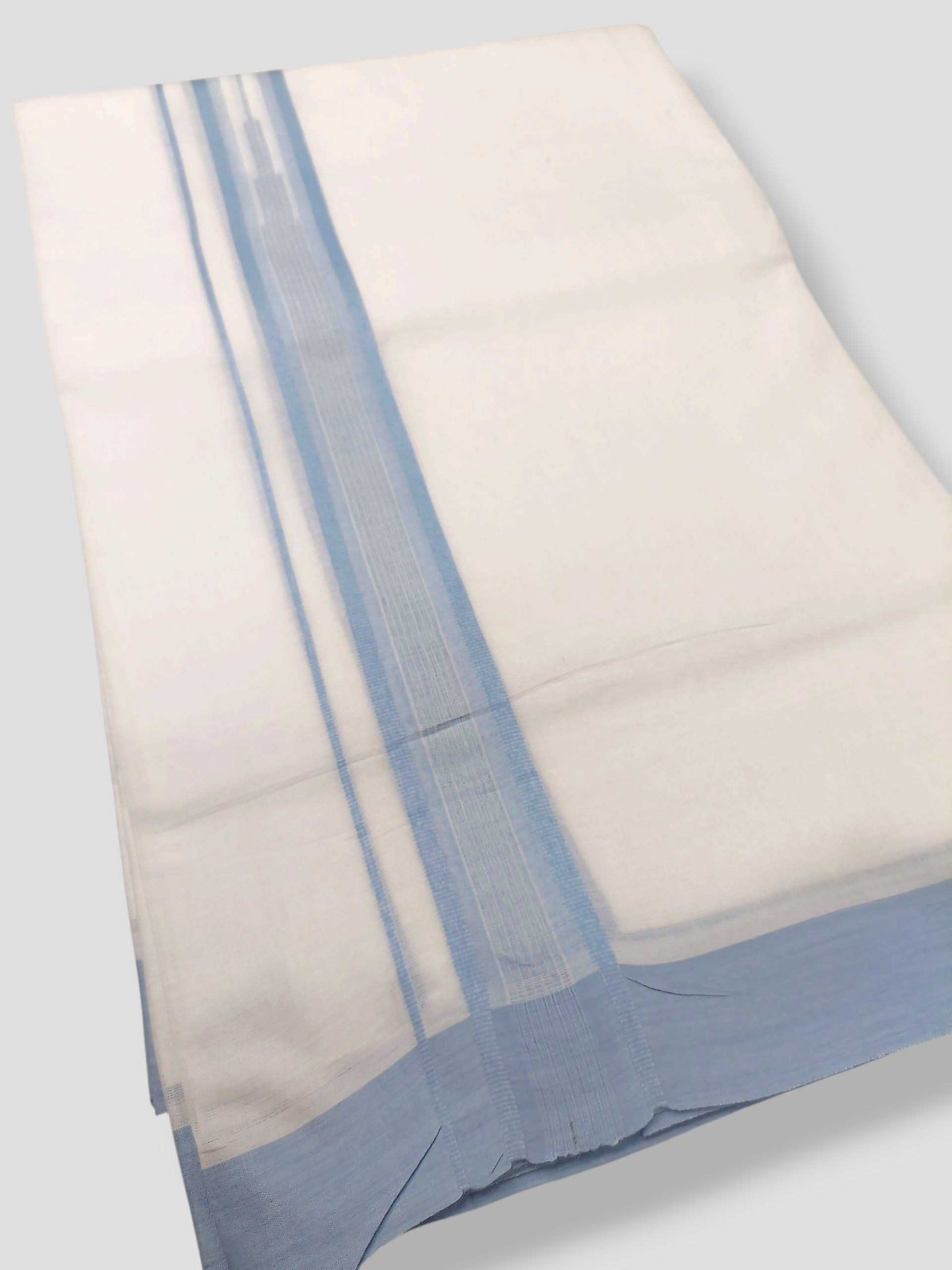 Pure White Cotton Men's Double Dhoti