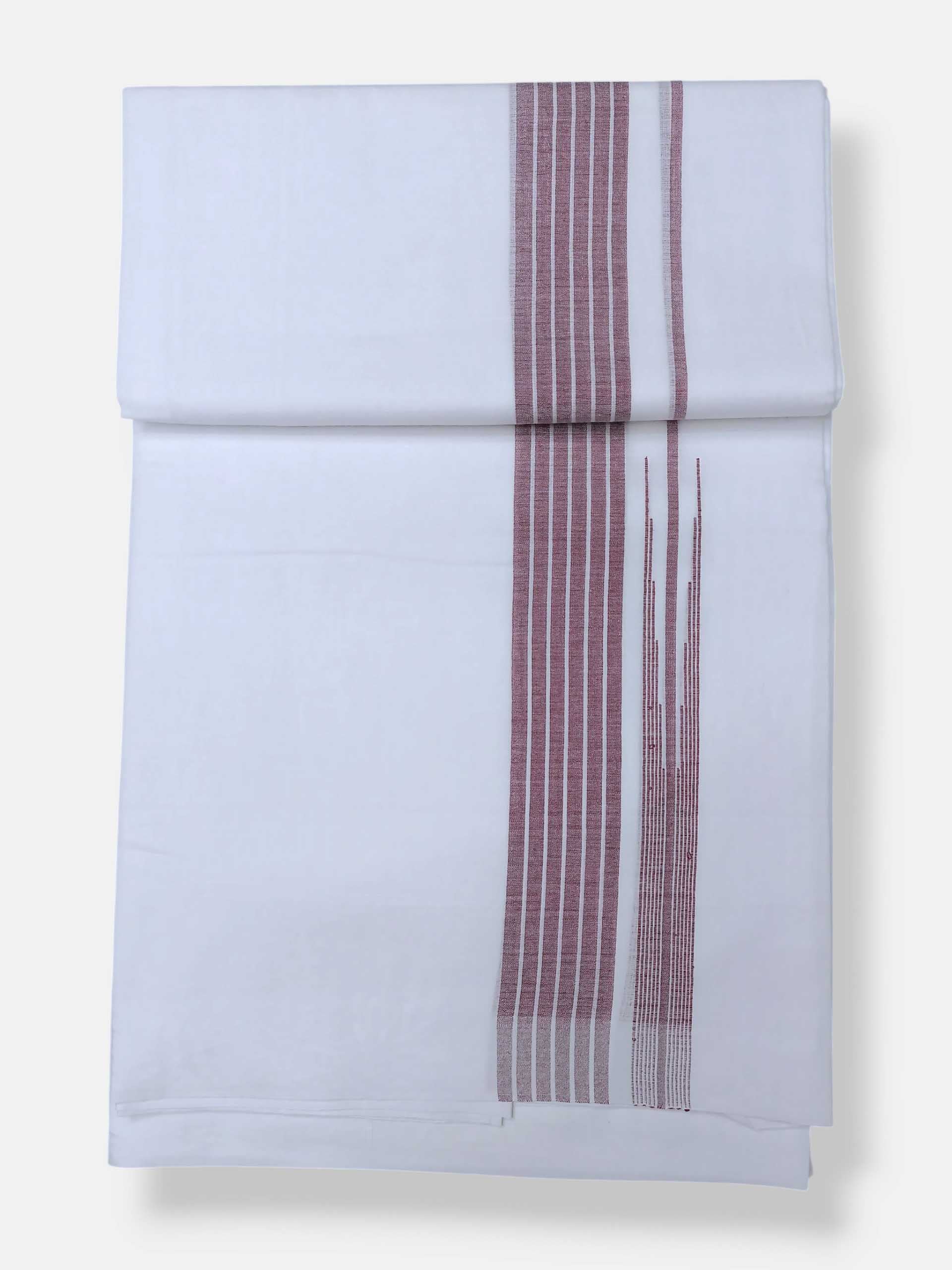 Pure White Cotton Men's Double Dhoti