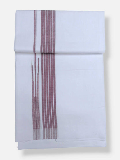 Pure White Cotton Men's Double Dhoti
