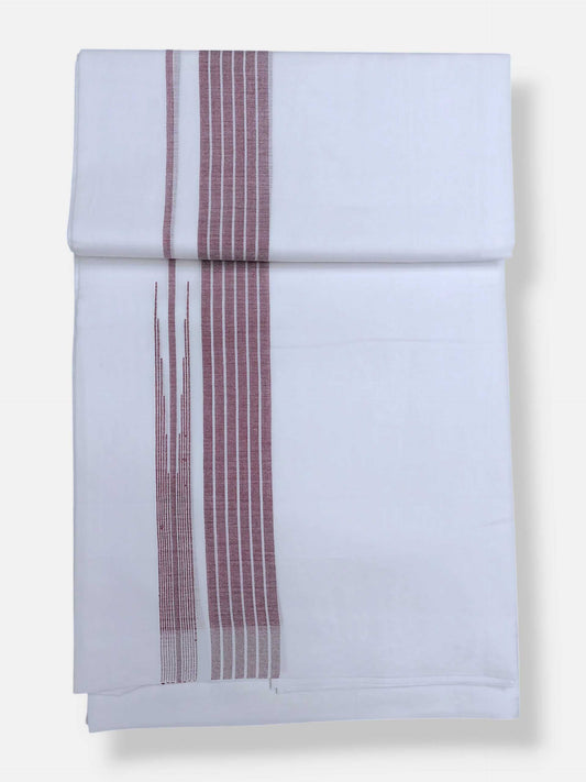 Pure White Cotton Men's Double Dhoti
