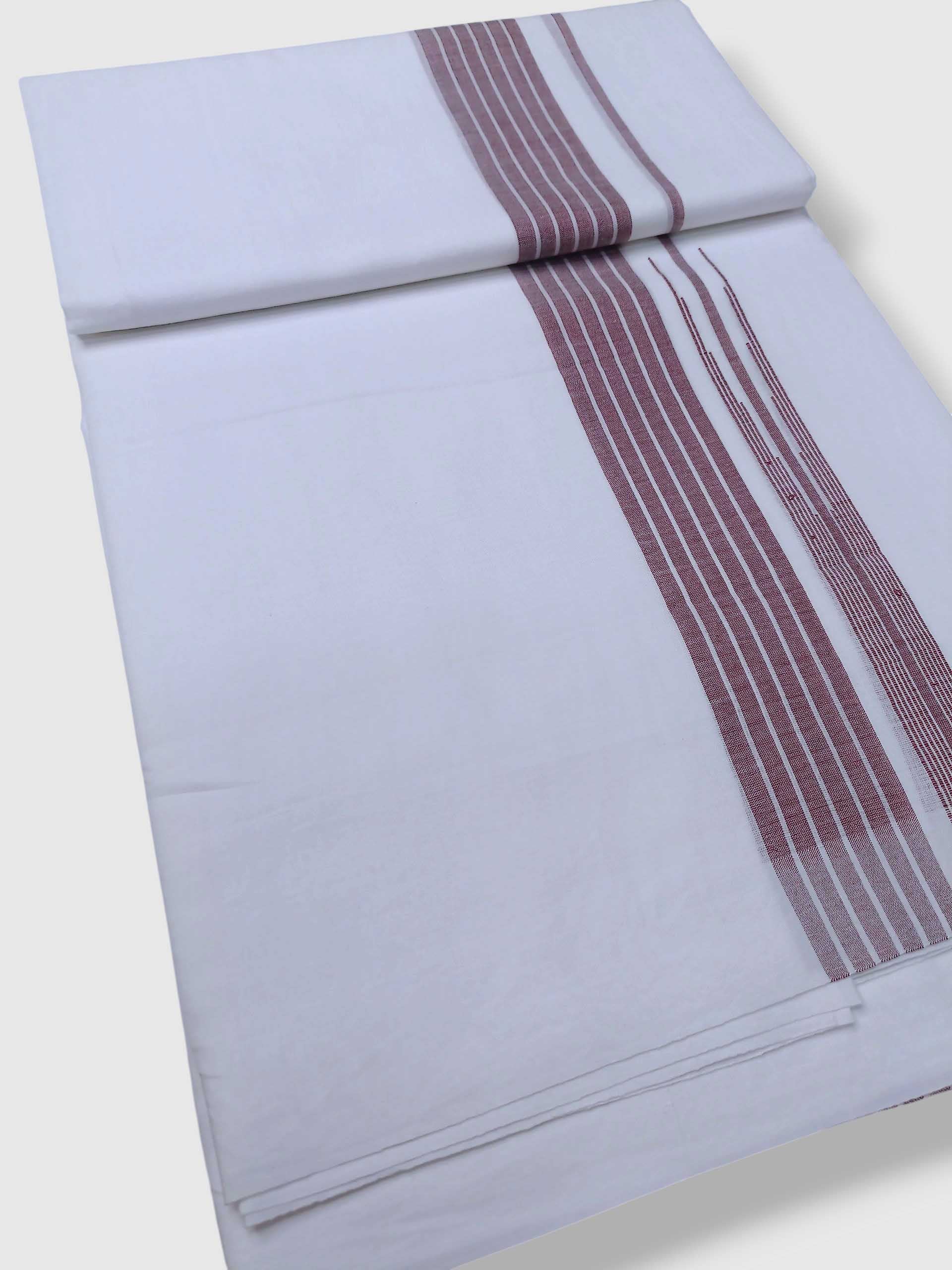 Pure White Cotton Men's Double Dhoti