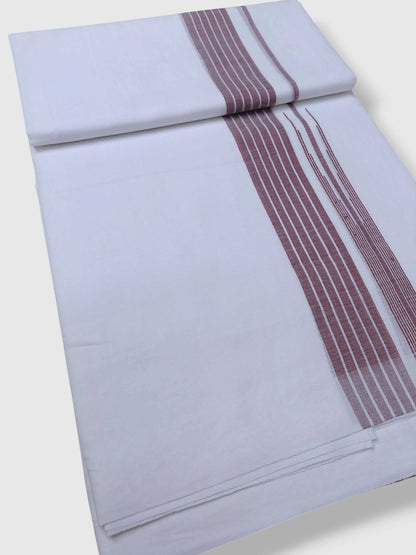 Pure White Cotton Men's Double Dhoti