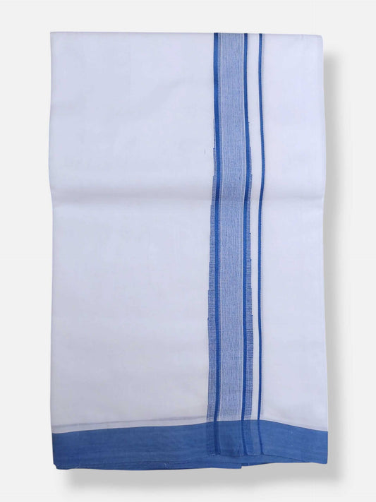 Pure White Cotton Men's Double Dhoti