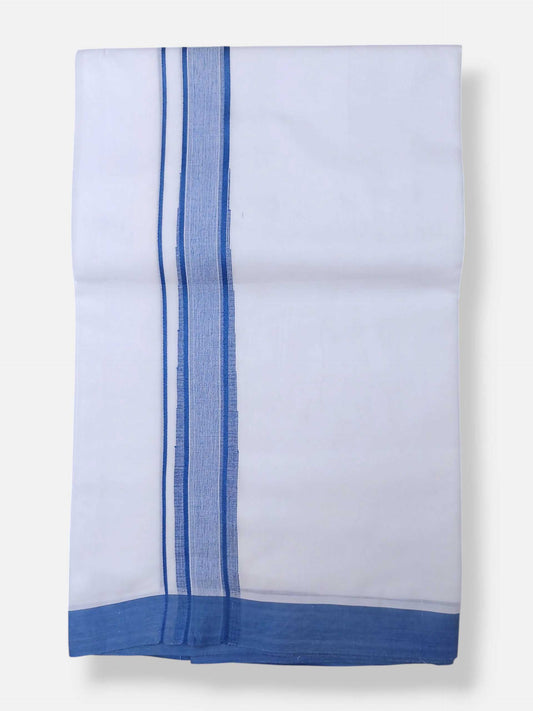 Pure White Cotton Men's Double Dhoti