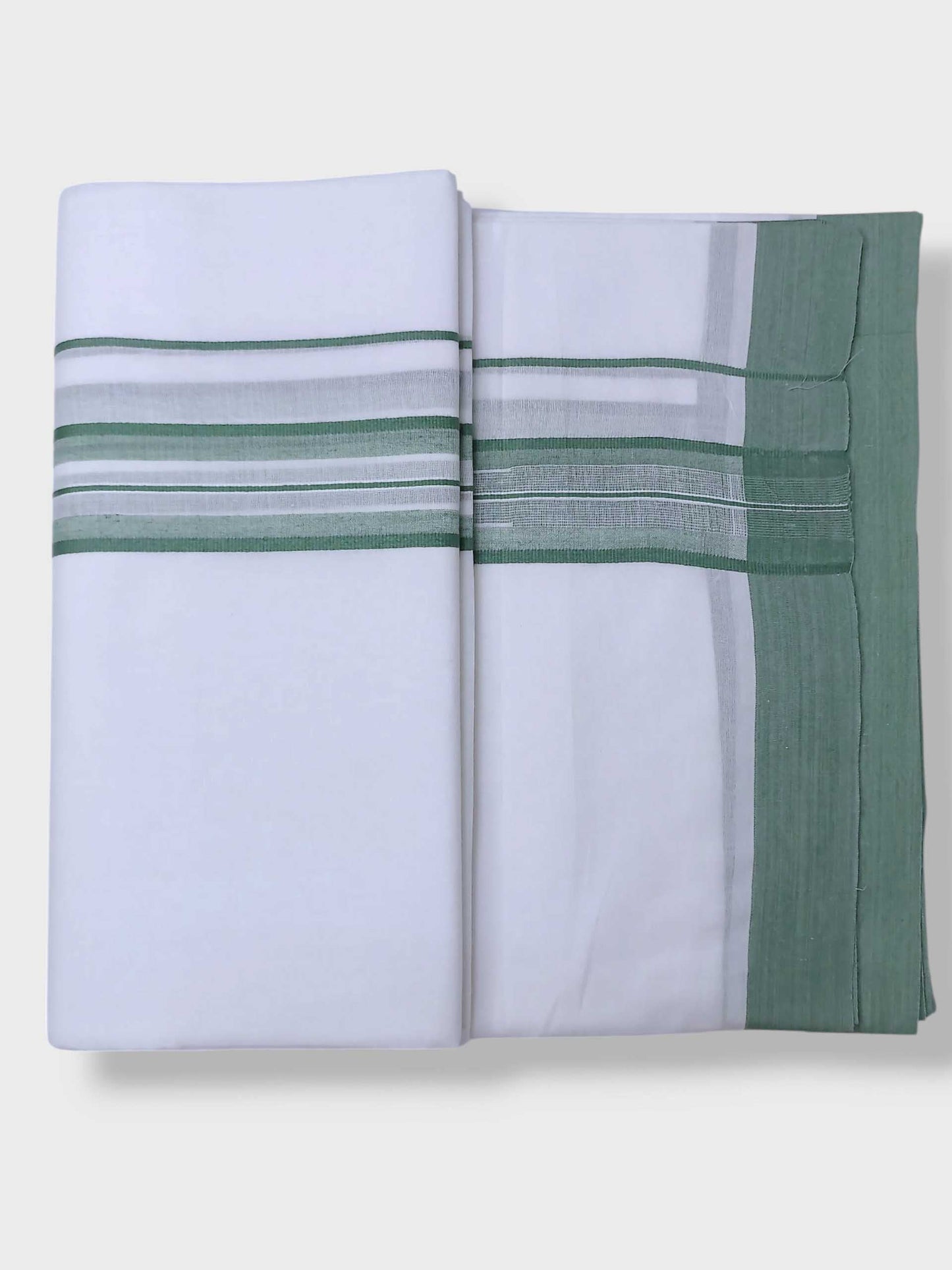Pure White Cotton Men's Double Dhoti