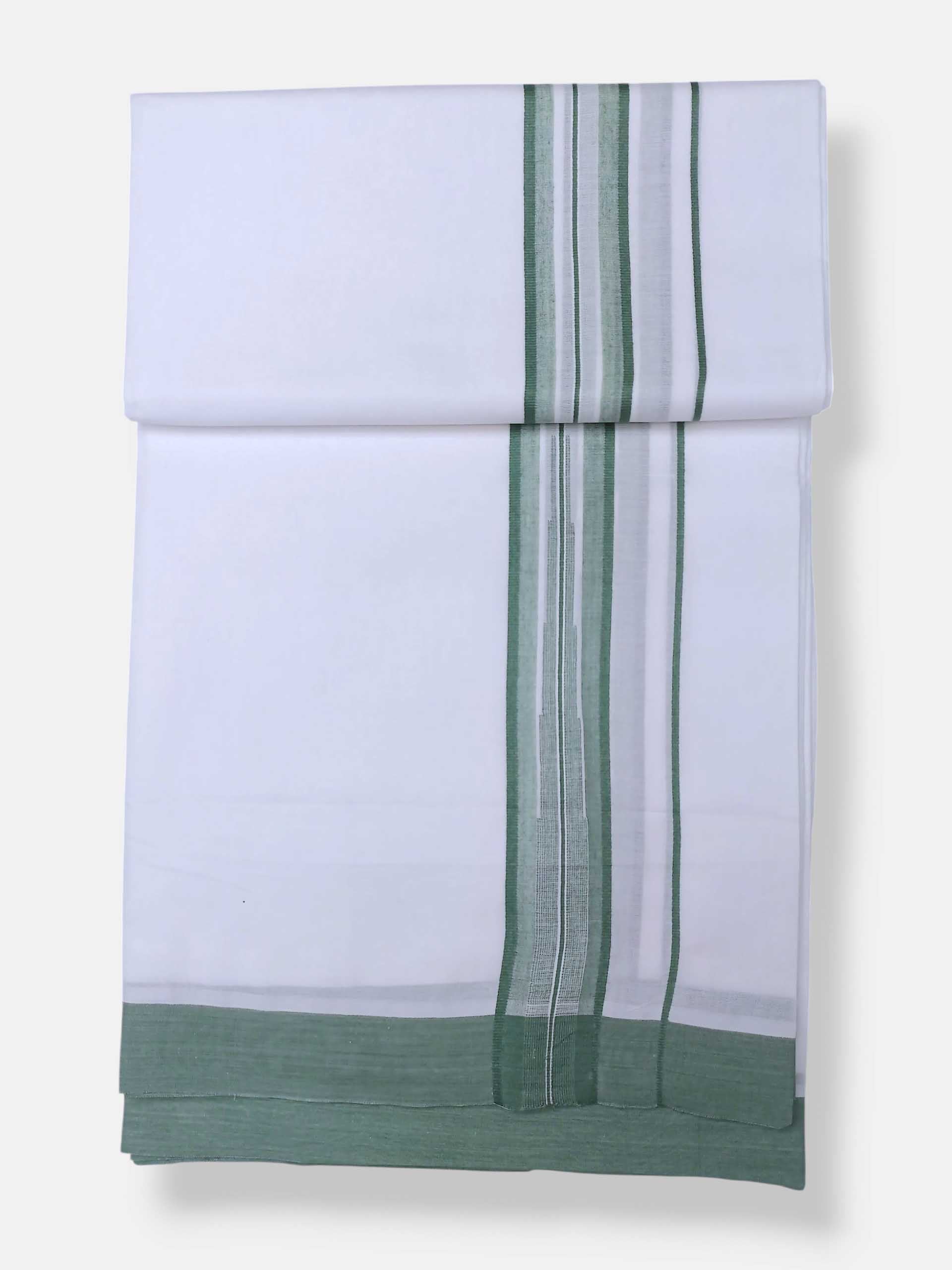 Pure White Cotton Men's Double Dhoti